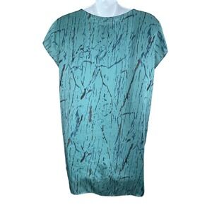 Calvin Klein Jeans M Sheath Dress Green Black Blue‎ Satin Sleeveless